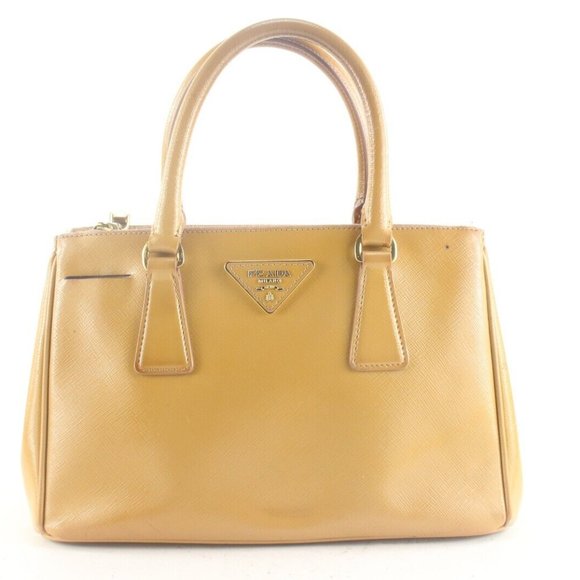Prada Tan Brown Saffiano Leather Luxe Tote 2way with Strap 3PR831K - Picture 1 of 12